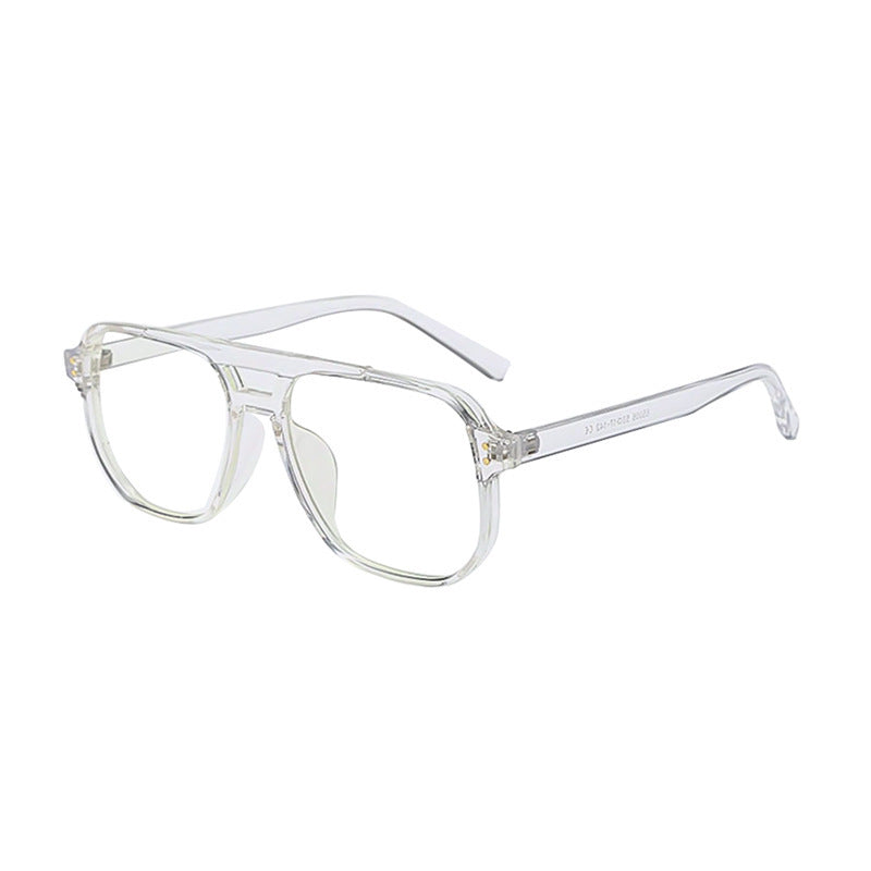 Wholesale Square frame sunglasses UV protection retro marine lenses double beam rice nail aviator sunglasses